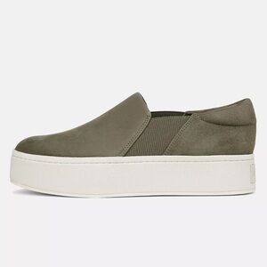 Vince Olive Green Slip-On Sneakers